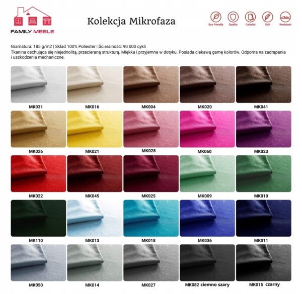 Zestaw wypoczynkowy mebli uszak Ari sofa fotele pufy komplet - obrazek 15