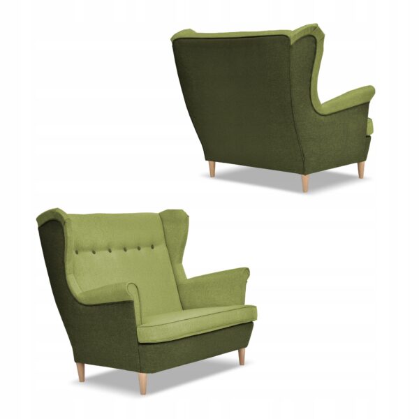 Zestaw wypoczynkowy ARI DUO sofa fotele pufy zielono - zielony - obrazek 5