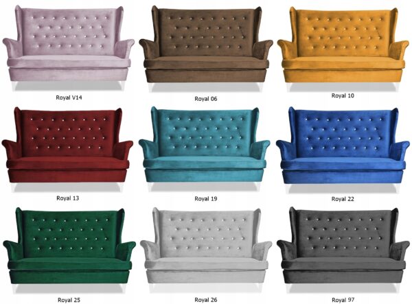 Zestaw wypoczynkowy mebli uszak Diana sofa fotele pufy komplet - obrazek 5