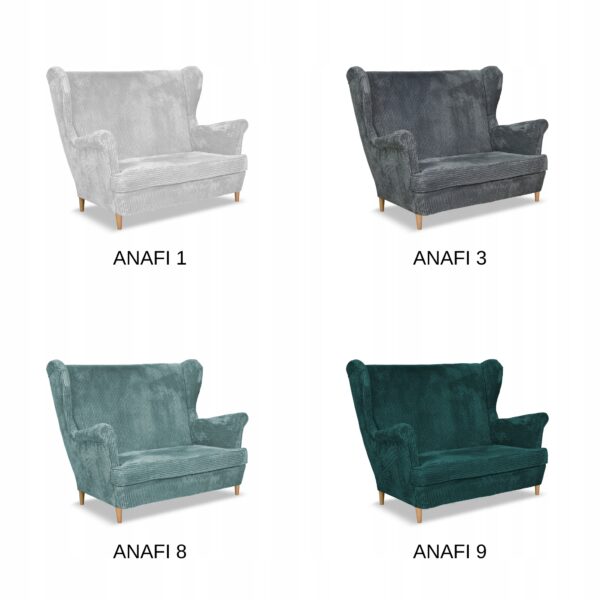 Zestaw wypoczynkowy uszak Bonito sofa fotele zielony sztruks - obrazek 11