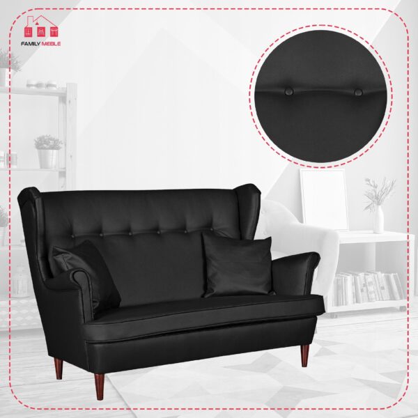 Zestaw wypoczynkowy mebli uszak Eko skóra sofa fotele skandynawskie - obrazek 5
