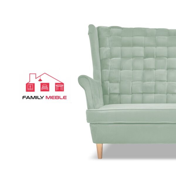Zestaw wypoczynkowy Carol sofa fotele paski seledynowy - obrazek 3