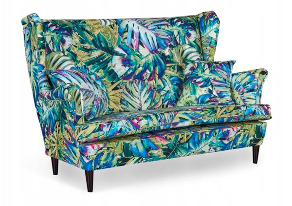 Zestaw wypoczynkowy mebli uszak Ari Print sofa fotele pufy komplet - obrazek 3