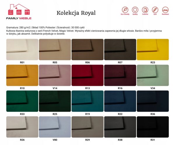 Zestaw wypoczynkowy mebli uszak Diana sofa fotele pufy komplet - obrazek 14
