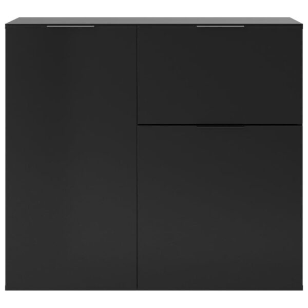 FMD Komoda z szufladą i drzwiczkami, 89,1x31,7x81,3 cm, czarna - obrazek 6