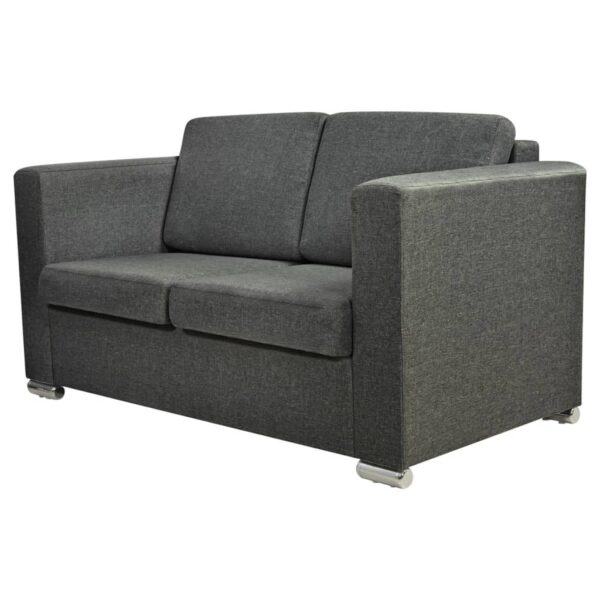 2 osobowa sofa tapicerowana ciemnoszara - obrazek 2