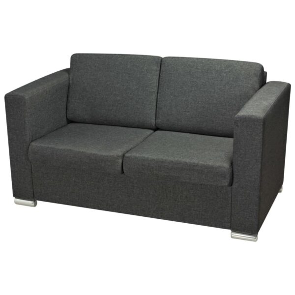2 osobowa sofa tapicerowana ciemnoszara - obrazek 3