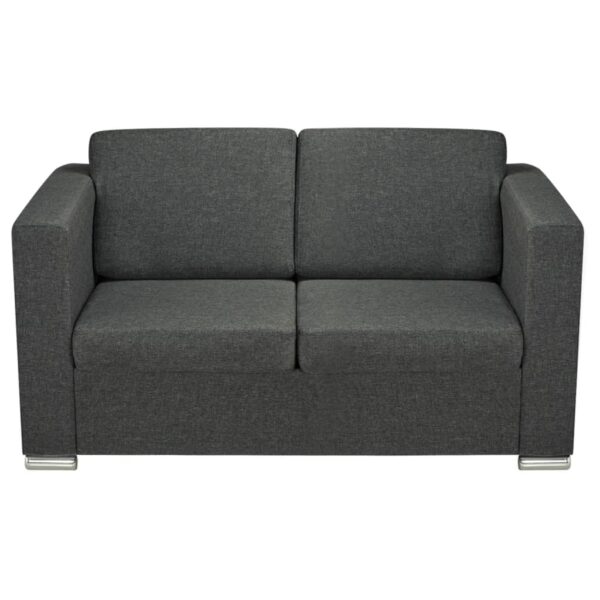 2 osobowa sofa tapicerowana ciemnoszara - obrazek 4