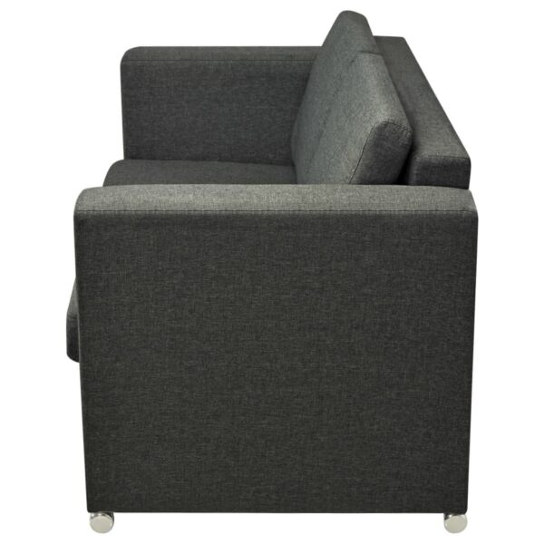 2 osobowa sofa tapicerowana ciemnoszara - obrazek 5