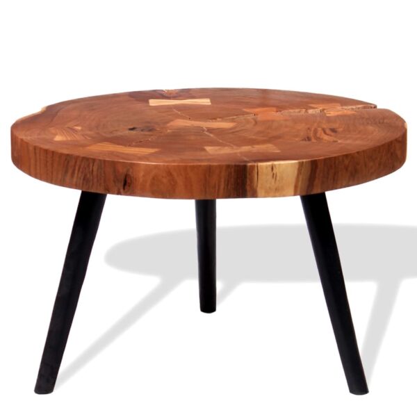 Stolik kawowy plaster, (55-60) x 40 cm, lite drewno akacjowe - obrazek 5