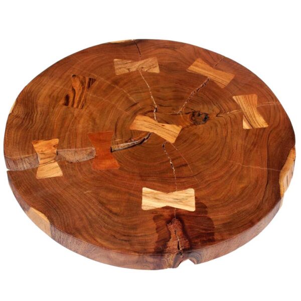 Stolik kawowy plaster, (55-60) x 40 cm, lite drewno akacjowe - obrazek 6