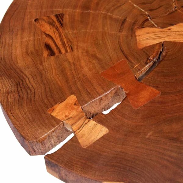 Stolik kawowy plaster, (55-60) x 40 cm, lite drewno akacjowe - obrazek 7