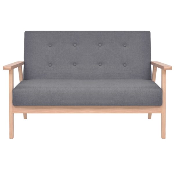 2-osobowa sofa materiałowa, ciemnoszara - obrazek 2