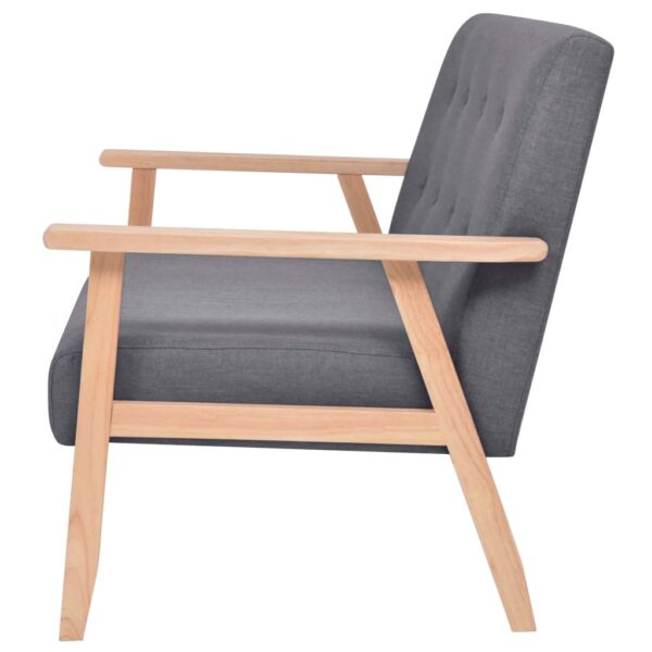 2-osobowa sofa materiałowa, ciemnoszara - obrazek 3