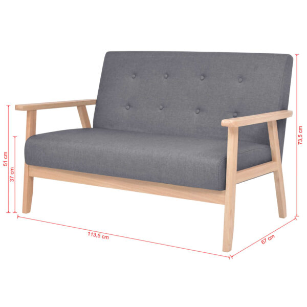 2-osobowa sofa materiałowa, ciemnoszara - obrazek 7