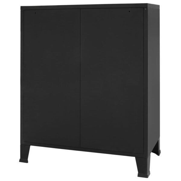 Metalowa komoda w industrialnym stylu, 78 x 40 x 93 cm, czarna - obrazek 5