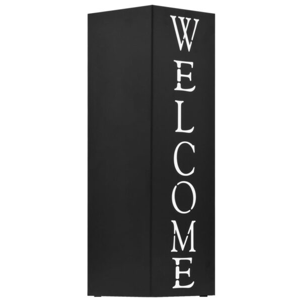 Stojak na parasole, z napisem Welcome, stalowy, czarny - obrazek 2