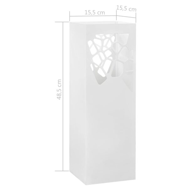 Stojak na parasole, design w kamyki, stalowy, biały - obrazek 5