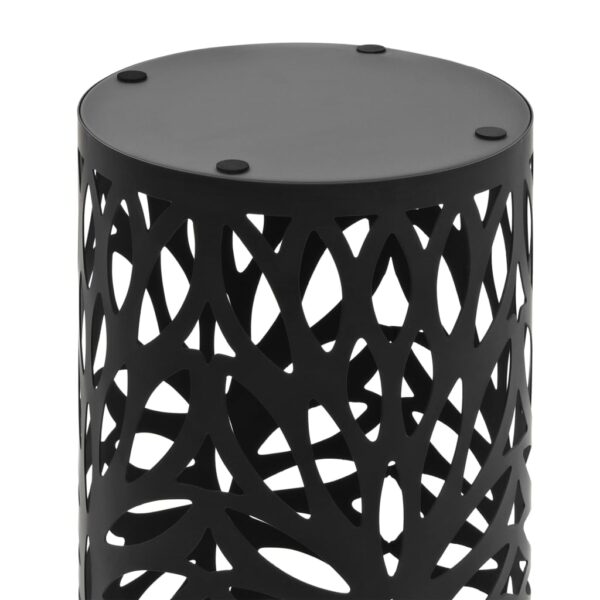 Stojak na parasole, design w liście, stalowy, czarny - obrazek 4