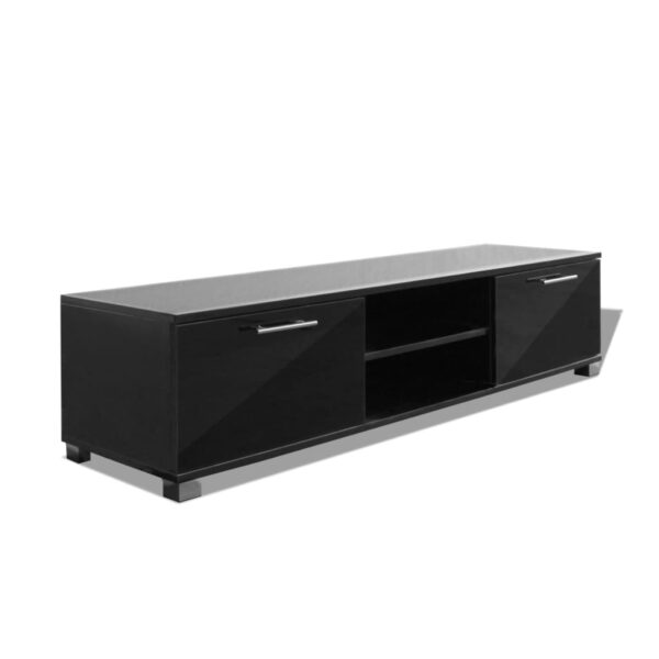 Szafka pod TV na wysoki połysk czarna 120x40,5x35 cm - obrazek 2