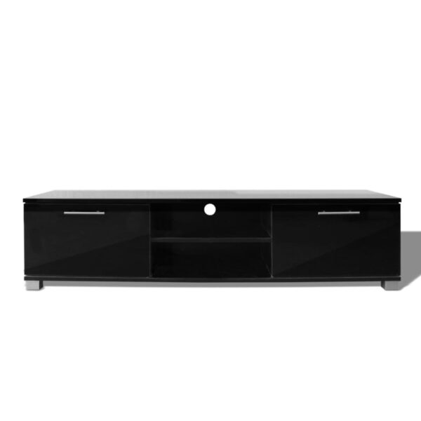 Szafka pod TV na wysoki połysk czarna 120x40,5x35 cm - obrazek 3