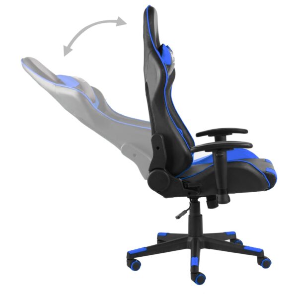 Obrotowy fotel gamingowy, niebieski, PVC - obrazek 5