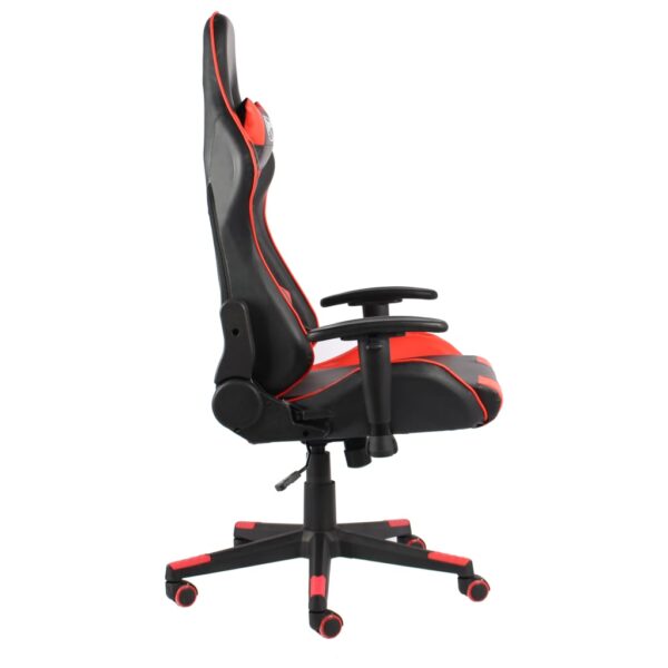 Obrotowy fotel gamingowy, czerwony, PVC - obrazek 3