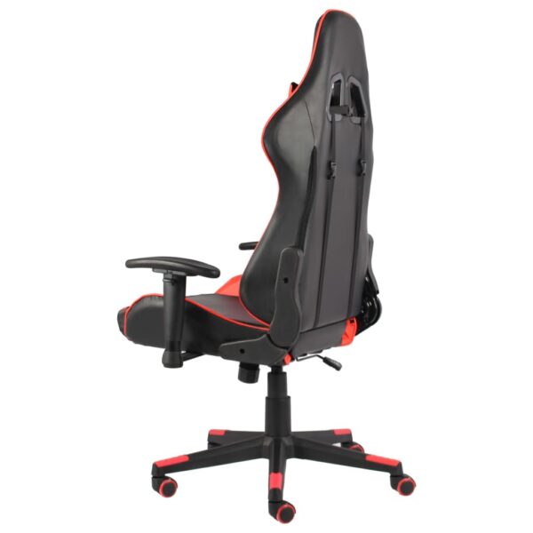 Obrotowy fotel gamingowy, czerwony, PVC - obrazek 4