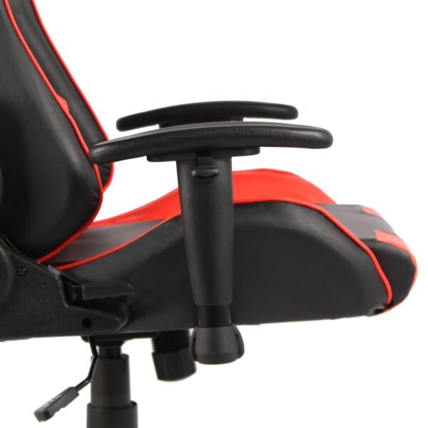 Obrotowy fotel gamingowy, czerwony, PVC - obrazek 5