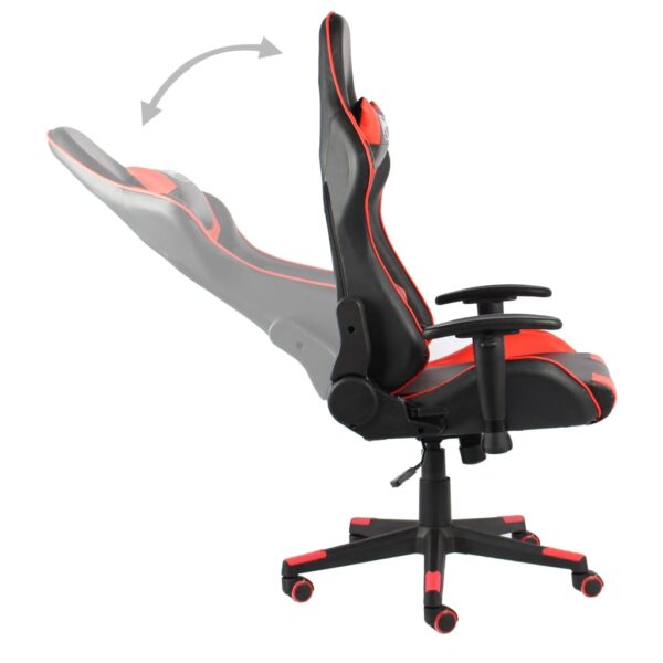 Obrotowy fotel gamingowy, czerwony, PVC - obrazek 6