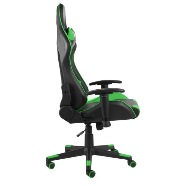 Obrotowy fotel gamingowy, zielony, PVC - obrazek 3