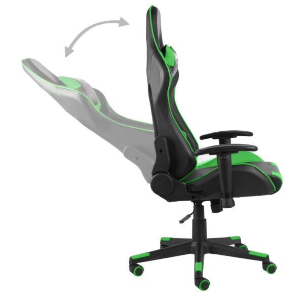 Obrotowy fotel gamingowy, zielony, PVC - obrazek 5