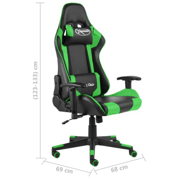 Obrotowy fotel gamingowy, zielony, PVC - obrazek 8