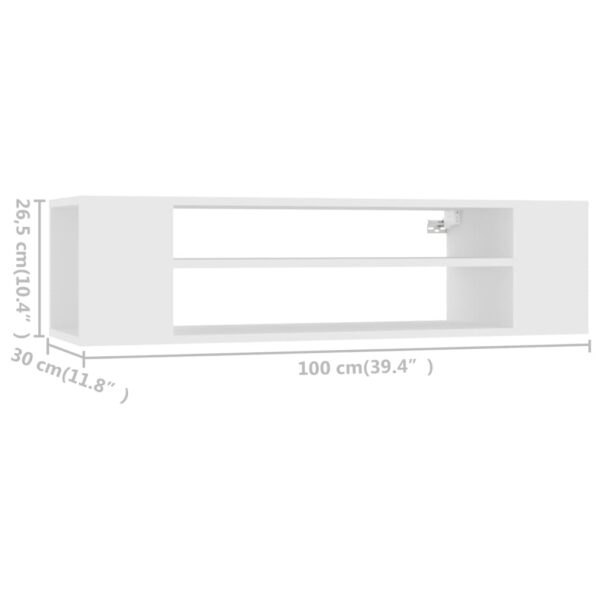 Wisząca szafka TV, biała 100x30x26,5 cm materiał drewnopochodny - obrazek 7