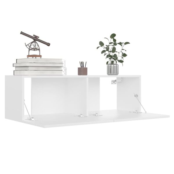 Szafki TV, 4 szt., białe, 100x30x30 cm, materiał drewnopochodny - obrazek 4