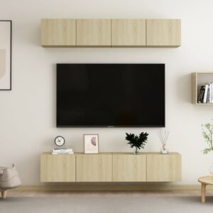 Szafki TV, 4 szt., dąb sonoma, 80x30x30 cm