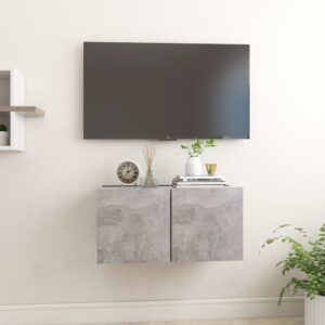Szafki wiszące pod TV, szarość betonu, 60x30x30 cm