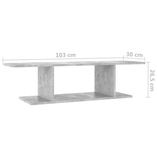 Wisząca szafka telewizyjna, szarość betonu, 103x30x26,5 cm - obrazek 6