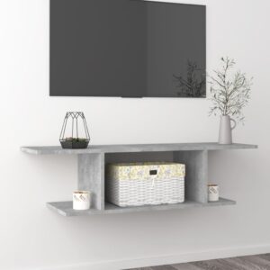 Wisząca szafka telewizyjna, szarość betonu, 103x30x26,5 cm