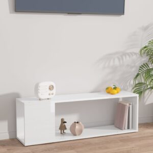 Szafka pod TV, biała z połyskiem, 100x24x32 cm
