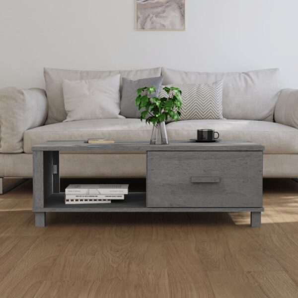 Stolik kawowy HAMAR, ciemnoszary, 100x55x35 cm, lita sosna - obrazek 3