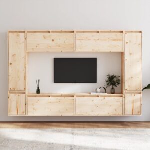 Szafki pod TV, 8 szt., lite drewno sosnowe