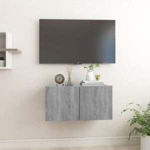 Wisząca szafka pod TV, szary dąb sonoma, 60x30x30 cm