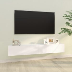 Szafki ścienne pod TV, 2 szt., białe, 100x30x30 cm