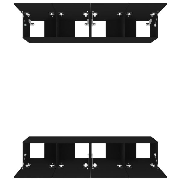 Szafki TV, 4 szt., czarne, 80x30x30 cm, materiał drewnopochodny - obrazek 6