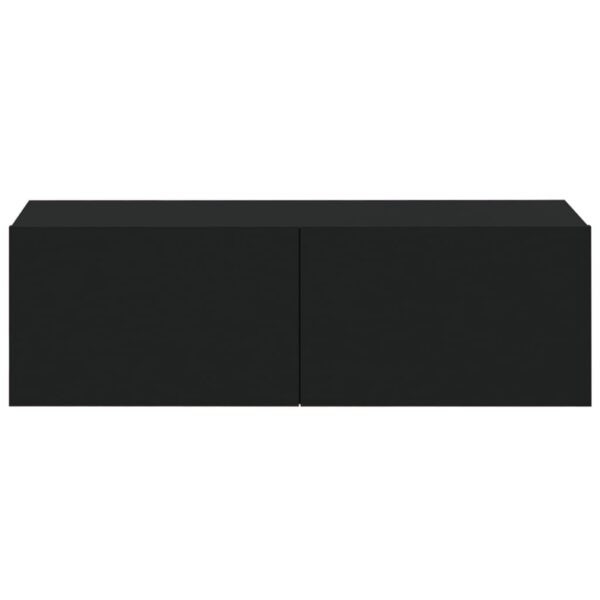 Szafki ścienne pod TV, 4 szt., czarne, 100x30x30 cm - obrazek 5