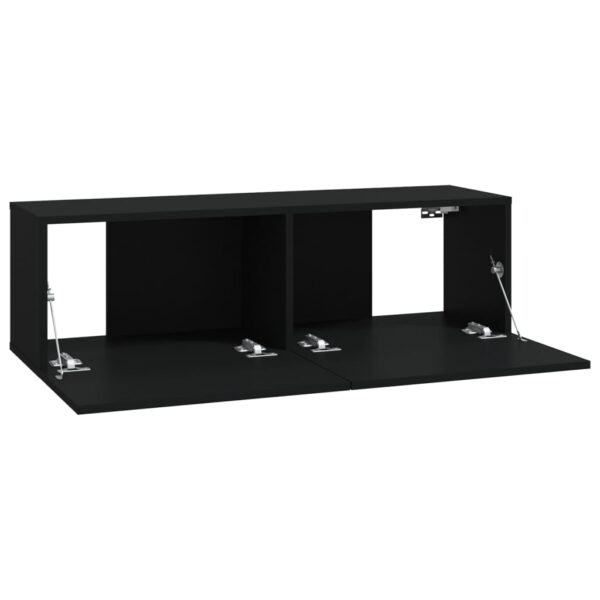 Szafki ścienne pod TV, 4 szt., czarne, 100x30x30 cm - obrazek 7