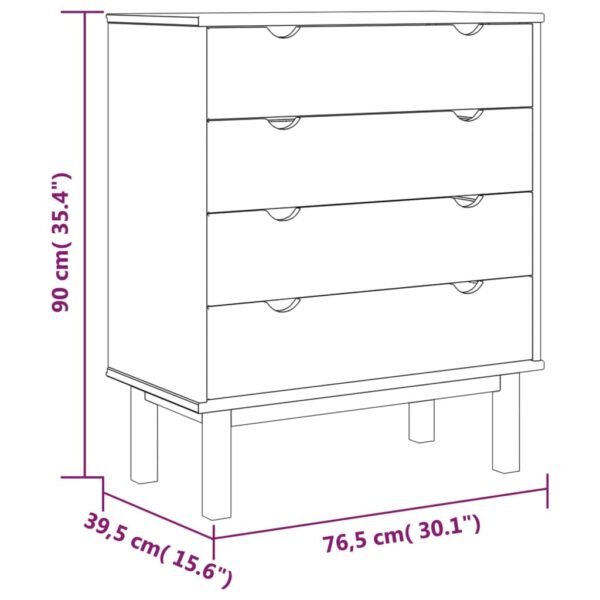 Komoda OTTA, 76,5x39,5x90 cm, lite drewno sosnowe - obrazek 6