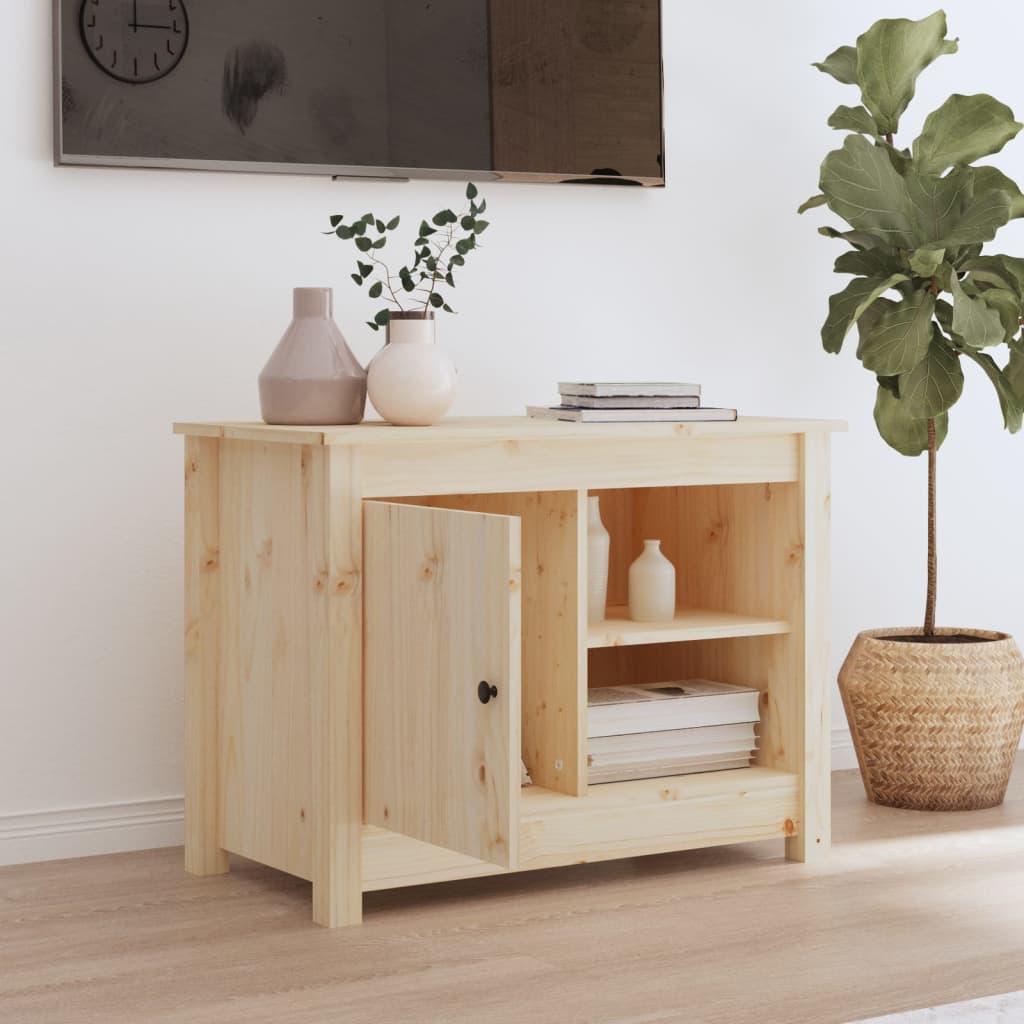Szafka pod telewizor, 70x36,5x52 cm, lite drewno sosnowe - obrazek 3
