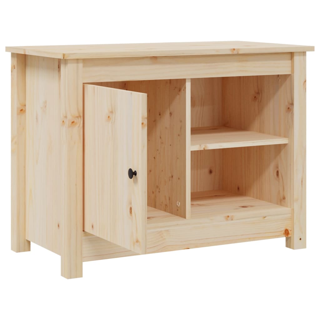 Szafka pod telewizor, 70x36,5x52 cm, lite drewno sosnowe - obrazek 7